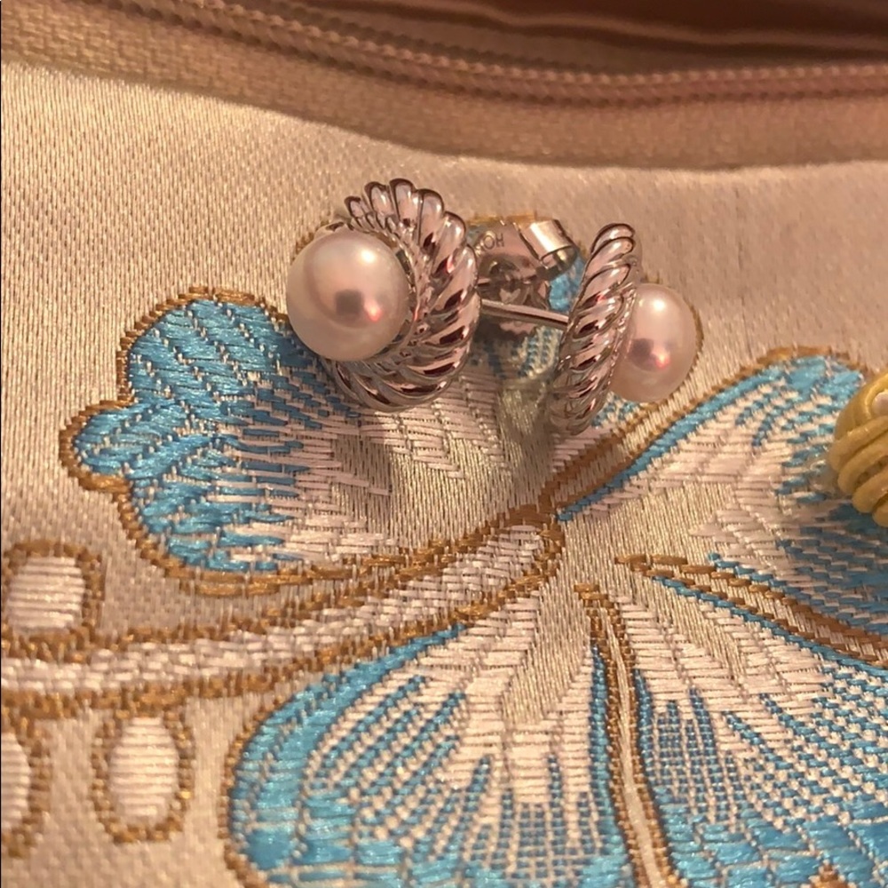 Real Pearl Earring Studs silver